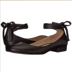 Franco Sarto leather tie up ballerina flats
